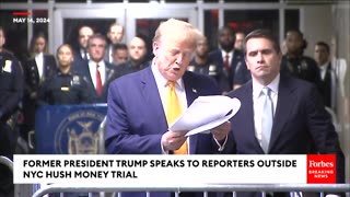 BREAKING NEWS: Trump Rails About Hush Money Trial, Rants About 'Biden Migrant Crime' After Hearing