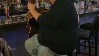 Restaurant customer singing for us