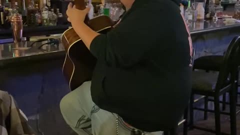 Restaurant customer singing for us