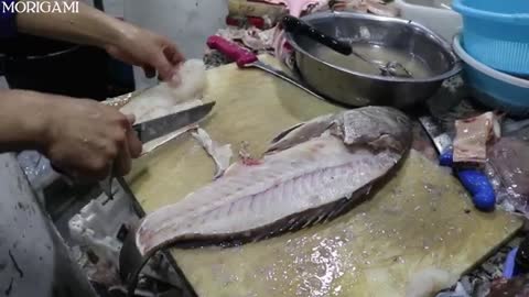 Wonderful GROUPER Fish Filleting - How To Clean a Grouper