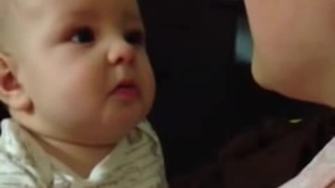 Funny baby cry hearing mom sing