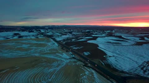 Flying over the Palouse in Moscow, Idaho
