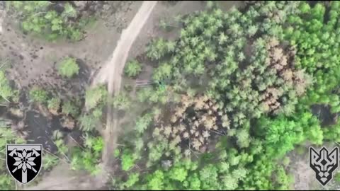 Ukraine’s 128th Mountain Assault Brigade of a UAV dropping a Bomb