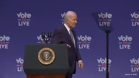 WATCH: Biden Cut Off By Music During Speech As He Looks Completely Lost On Stage