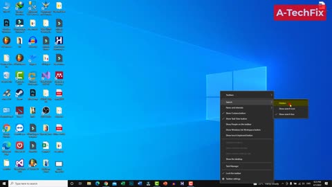 How to hide search bar in windows 10