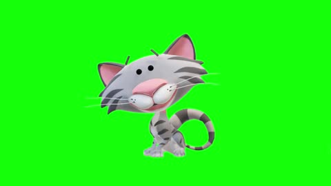 Animated 3D Funny Cat Green Screen Effect - Copyright-Free and Royalty-Free