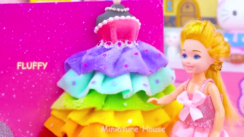 "How to Craft a Pink Bunny House with Bunk Bed and Rainbow Stairs from Polymer Clay"