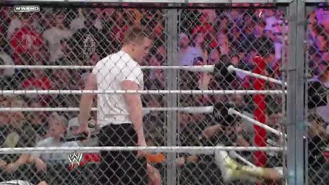 Arrests are made during the chaotic aftermath of the WWE Triple Threat Match: Hell in a Cell