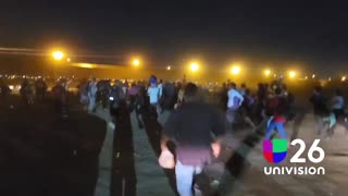 Footage of migrants wreaking havoc at the Southern Border last night near El Paso, Texas.