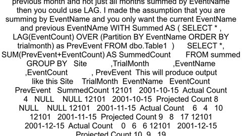 How to sum previous month values and current month values in SQL query