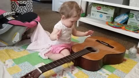 Baby Madeline Discovers Acoustic Sound