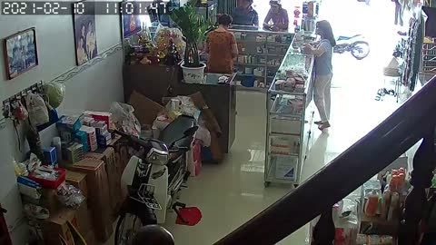 Snake Makes a Visit during Store Transaction