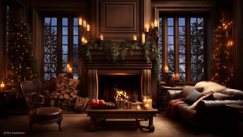 Let the holiday spirit and the soothing sounds of the hearth embrace you in a serene and cozy haven