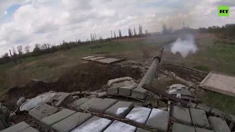 Ukraine War - The work of armored vehicles on the fortified positions