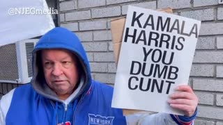 Kamala Harris visits New York Protesters Yelling "Lock Her Up"!