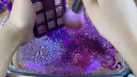 Mixing＂ROSEGOLD＂ Eyeshadow and Makeup,parts,glitter Into Slime!Satisfying Slime Video!★ASMR★