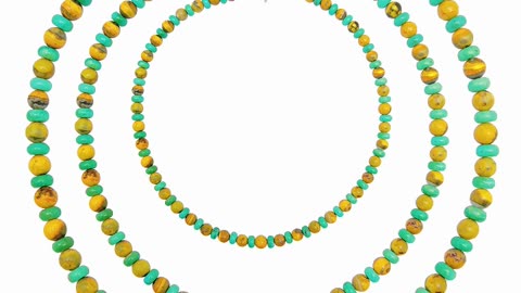 Natural turquoise and bumble bee smooth beads simple necklace 20240404-03-08