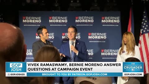 VIVEK RAMASWAMY, BERNIE MORENO answer questions at campaign event — GOP Josh
