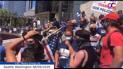 BLM Send Children Into Blue Lives Matter Rally In Seattle To Bait Patriots Into Reacting Badly
