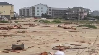 Dramatic Moment North Carolina Beach House is Swept Away in Severe Coastal Flooding