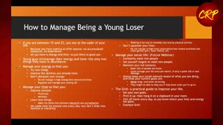 Weekly Webinar #70: “How to Manage Being a Young Loser”