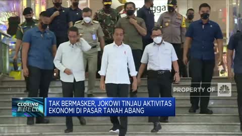 Usai Buka Perdagangan Saham, Jokowi Tinjau Tanah Abang