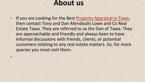 Best Property Appraisal in Tawa.