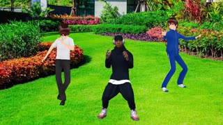 GROUP DANCING IN GARDEN FULL ENJOY