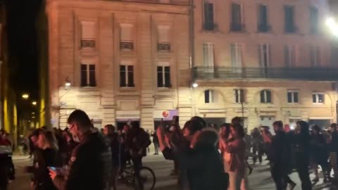 City hall burning in Bordeaux, France