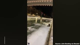 VIRAL VIDEO: Indianapolis Women Drives Car on Frozen Canal, Crashes Through the Ice