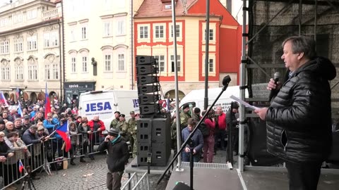 Protest zemědělců - Malostranské náměstí Praha 19.2.2024 záznam streamu