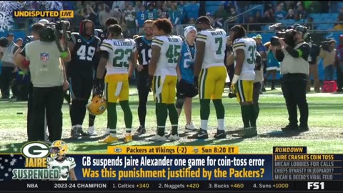 UNDISPUTED Skip Bayless reacts Packers suspends Jaire Alexander on game for coin-toss error