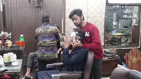 Funny Barber Prank -- lauphter and funny with girl