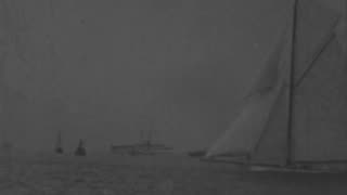 "Reliance" V.S. "Shamrock III" (1903 Original Black & White Film)