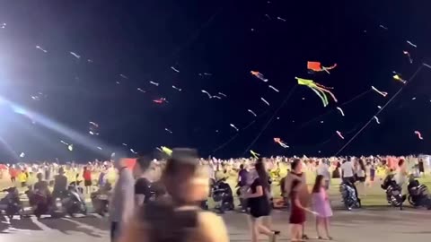 Kite parade at night