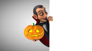 animation vampire with Halloween pumpkin