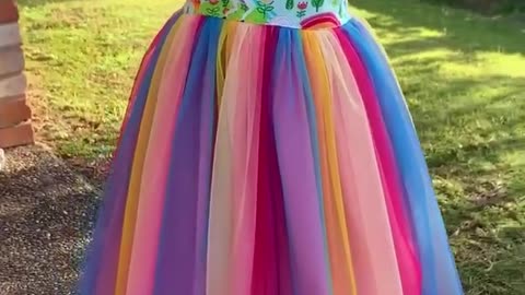 Rainbow Unicorn Girls Tulle Dress - Handmade in Australia