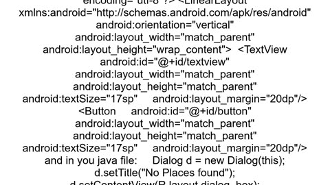 Creating Custom Dialog box android example error