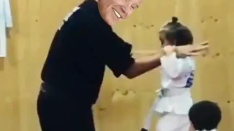 Child Martial Arts students being prepared for Joe Biden's unwanted grabbing.