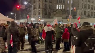 Bouncy castles in Ottawa convoy