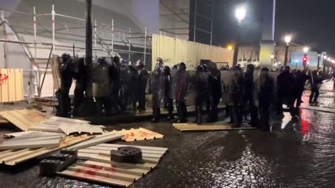 Town hall set on fire by protesters in Lyon, France, Protesters and Police clash in Paris.