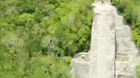 The mayan pyramid in the jungle of maxico near pyramids of coba