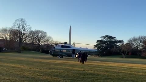Trump's things are already being loaded onto a helicopter, which will take him away from the White