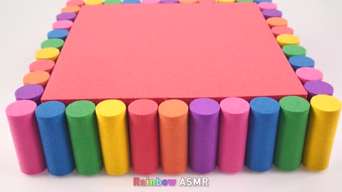 Satisfying Video l How to make Rainbow Photo Frame Cake FOR Kinetic Sand AND Pillar Cutting ASMR