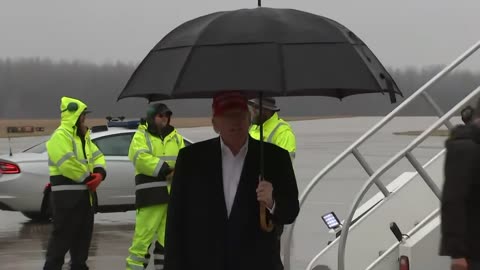 Former President Donald Trump arrives in East Palestine following train