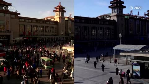 Then and now: reduced travel in Beijing ahead of Lunar New Year