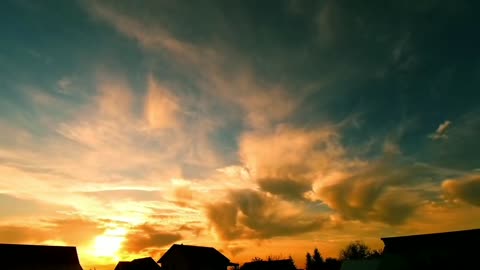 Beautiful Sunset Clouds Moving Timelapse Best Sky Video Background Footage
