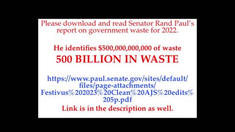 Please Read Rand Paul's Report on Government Waste
