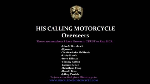 HCNN - VIDEO HIS CALLING MOTORCYCLE HAS OVERSEERS NOW.