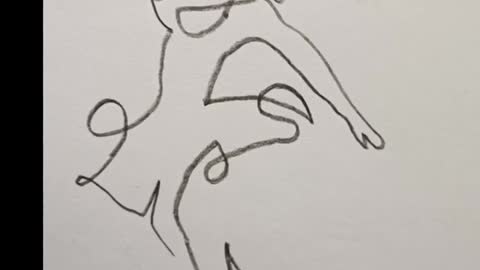 Dancing Women one line art for beginners